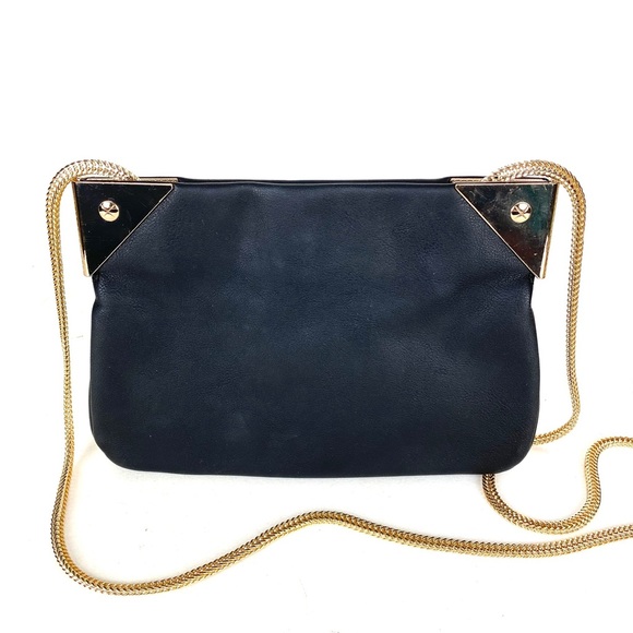 Aldo Handbags - Aldo Black Shoulder Bag Faux Leather Crossbody Gold Chain Strap